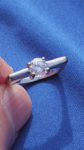 Load and play video in Gallery viewer, Earth mined Diamond Engagement Ring Elegant Unique Design Solitaire 14k White Gold