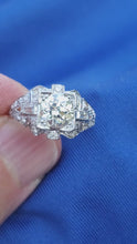 Load and play video in Gallery viewer, 2.06 carat Earth mined European cut Diamond Art Deco Engagement Ring Antique Platinum Solitaire