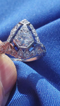 Load and play video in Gallery viewer, Earthmined Diamond Antique Engagement Ring European Art Deco Platinum Solitaire