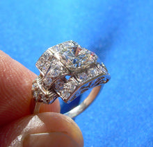 Load image into Gallery viewer, Elegant Earth mined 1.60 carat Diamond Art Deco Engagement Ring Antique Platinum Solitaire size 6.5
