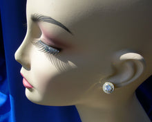 Load image into Gallery viewer, Earthmined Diamond Art Deco Bezel set Halo Studs Vintage Style Earrings 18k Gold