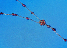 Load image into Gallery viewer, Antique Garnet Deco 10k Gold Necklace Unique Vintage 18" inch Chain