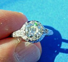 Load image into Gallery viewer, 1.29 carat European cut Diamond Deco Engagement Ring Vintage Solitaire