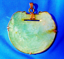 Load image into Gallery viewer, Antique Jade Ru Yi Lucky Lock Pendant Deco Charm Amulet 14k Gold