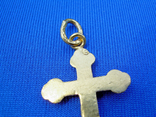 Load image into Gallery viewer, Antique Solid 18K Gold Cross Pendant Rare Find Unique Charm Roman Artifact