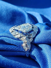 Load image into Gallery viewer, Earthmined Diamond Antique Engagement Ring European Art Deco Platinum Solitaire