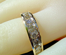 Load image into Gallery viewer, 1.32 carat Earth mined Diamond Deco Wedding Band Half Eternity Anniversary Ring 14k Gold