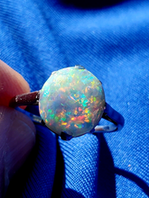 Load image into Gallery viewer, Earthmined Australian Black Opal Engagement Ring Art Deco Platinum Solitaire