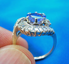 Load image into Gallery viewer, 2.80 carat Tanzanite Diamond Engagement Ring Art Deco vintage Style Solitaire 14k White Gold