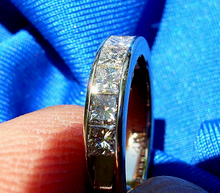 Load image into Gallery viewer, 1.5 carat Earth Mined Diamond Deco Wedding Band Princess cut Anniversary Ring