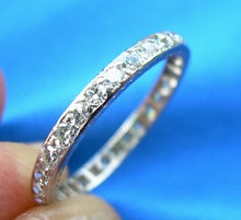 Load image into Gallery viewer, 1 carat Earth mined Diamond Deco Wedding Band Antique Platinum Eternity Ring Size 6.25