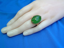 Load image into Gallery viewer, Earth mined 25 Carat Antique Green JADE Engagement Ring Art Deco 14k Rose Gold