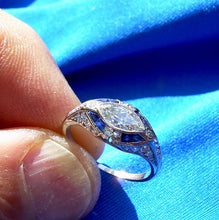 Load image into Gallery viewer, Genuine Diamond Antique Engagement Ring European Art Deco Platinum Solitaire