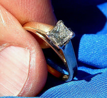 Load image into Gallery viewer, 0.50 carat Earth mined Diamond Engagement Ring Princess cut Solitaire 14k White Gold