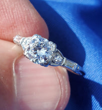 Load image into Gallery viewer, Earth mined European cut Diamond Art Deco Platinum Engagement Ring Vintage Antique Natural Diamonds Solitaire