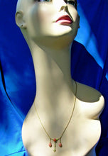 Load image into Gallery viewer, Art Deco Art Nouveau Coral Guilloche Enamel Necklace 14k Gold 18" inch Chain