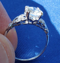 Load image into Gallery viewer, 1.18 carat Earth mined Diamond Art Deco Engagement Ring Antique Platinum Solitaire