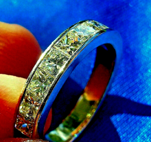 Load image into Gallery viewer, 1.5 carat Earth Mined Diamond Deco Wedding Band Princess cut Anniversary Ring