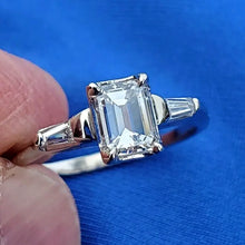 Load image into Gallery viewer, 1 carat Earth mined Diamond Emerald Cut Deco Engagement Ring Vintage Natural Solitaire
