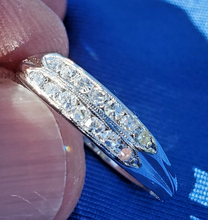 Load image into Gallery viewer, Earth Mined Diamond Wedding Band Double Row Victorian Antique Anniversary Ring