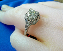 Load image into Gallery viewer, Genuine Diamond Art Deco Engagement Ring Vintage Antique Style Platinum Solitaire