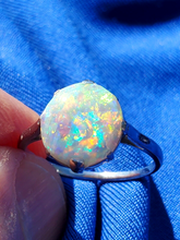 Load image into Gallery viewer, Earthmined Australian Black Opal Engagement Ring Art Deco Platinum Solitaire