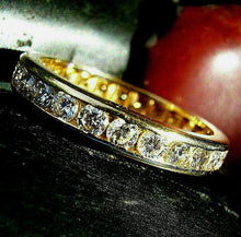 Load image into Gallery viewer, Earth mined Diamond Deco Wedding Band Eternity Anniversary Ring Size 6.5