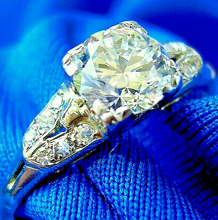 Load image into Gallery viewer, Earth mined European Diamond Deco Engagement Ring Vintage Design 14k White Gold Solitaire