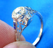Load image into Gallery viewer, Earth mined European cut Diamond Art Deco Platinum Engagement Ring. Vintage Antique Natural Diamonds Solitaire