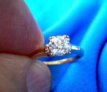 Load image into Gallery viewer, Earth mined European cut Diamond Deco Engagement Ring Vintage Cushion Solitaire