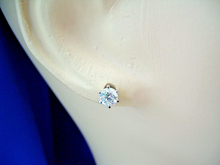 Load image into Gallery viewer, 0.71 Carat Earth mined Diamond Earrings Deco Design Solitaire Studs 14k White Gold
