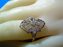 Load image into Gallery viewer, Earth mied Diamond Deco Engagement Ring Antique Filigree Platinum Setting