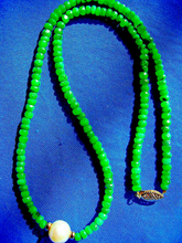 Load image into Gallery viewer, Earth mined Emerald South Seas Pearl Necklace 14k Gold Clasp and Spacers 18" inch long