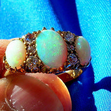 Load image into Gallery viewer, Exquisite Art Deco Antique Diamond Opal Engagement Ring 3.25 carat Victorian 18k Gold