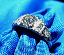 Load image into Gallery viewer, EARTH MINED European Diamond Deco Engagement Ring Antique Platinum Solitaire