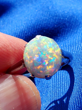 Load image into Gallery viewer, Earthmined Australian Black Opal Engagement Ring Art Deco Platinum Solitaire