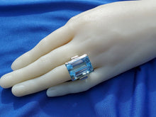 Load image into Gallery viewer, 40 carat European Design Topaz Deco Engagement Ring Vintage Cocktail Solitaire setting