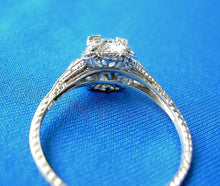 Load image into Gallery viewer, Genuine Diamond Art Deco Engagement Ring Vintage Antique Style Platinum Solitaire