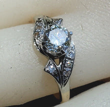Load image into Gallery viewer, 0.84 carat Eart mined European Diamond Deco Engagement Ring Vintage Design Solitaire