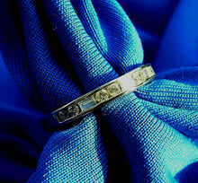 Load image into Gallery viewer, Earth mined Diamond Baguette and Round Wedding Band 14k White Gold Deco Style Anniversary Ring