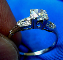 Load image into Gallery viewer, Earth mined European Diamond Deco Engagement Ring Vintage Design 14k White Gold Solitaire