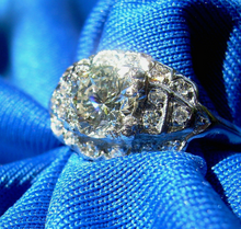 Load image into Gallery viewer, 1 carat Earth mined Diamond Art Deco Engagement Ring Vintage Antique Platinum Solitaire