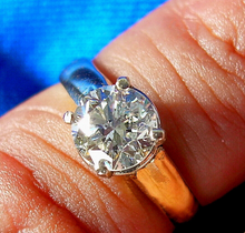 Load image into Gallery viewer, 0.91 carat Earth mined Diamond Deco Engagement Ring Vintage Design Brilliant Solitaire 14k Gold