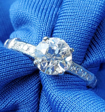Load image into Gallery viewer, Genuine Earth mined 1 carat European cut Diamond Deco Engagement Ring Vintage Antique Solitaire setting