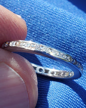 Load image into Gallery viewer, Earth Mined European Diamond Deco Wedding Band Vintage Antique Platinum Eternity Ring