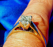 Load image into Gallery viewer, 0.50 carat Earth mined Diamond Engagement Ring Princess cut Solitaire 14k White Gold
