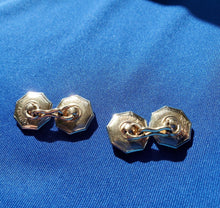 Load image into Gallery viewer, VINTAGE KREMENTZ ART DECO ENGRAVED PEARL CUFF LINKS OCTAGON PLATINUM DESIGN