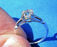 Load image into Gallery viewer, RARE ANTIQUE NATURAL DIAMOND DECO ENGAGEMENT RING 0.88 CARAT SOLITAIRE IN SOLID PLATINUM GIA APPRAISAL
