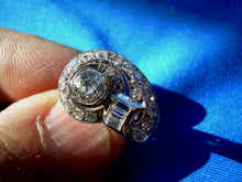 Load image into Gallery viewer, 1.41 carat Natural European cut Diamond Deco Engagement Ring Unique Antique Platinum Setting