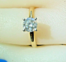 Load image into Gallery viewer, Earth mined Round Brilliant Diamond Solitaire Designer 14k Gold Engagement Ring